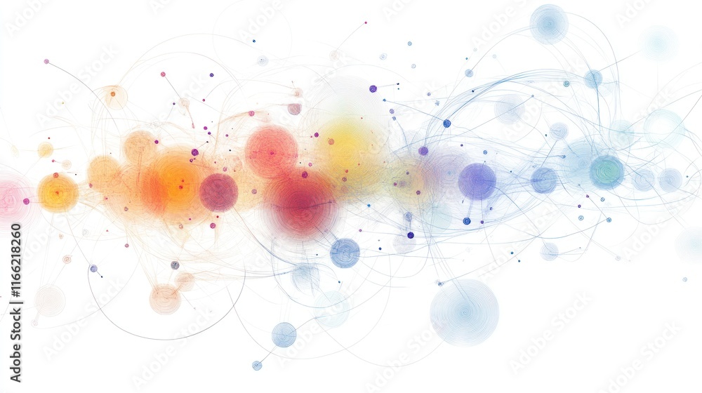 Abstract visualization of interconnected nodes and lines representing data or networks. Abstract visualization of interconnected nodes and lines representing data or networks.