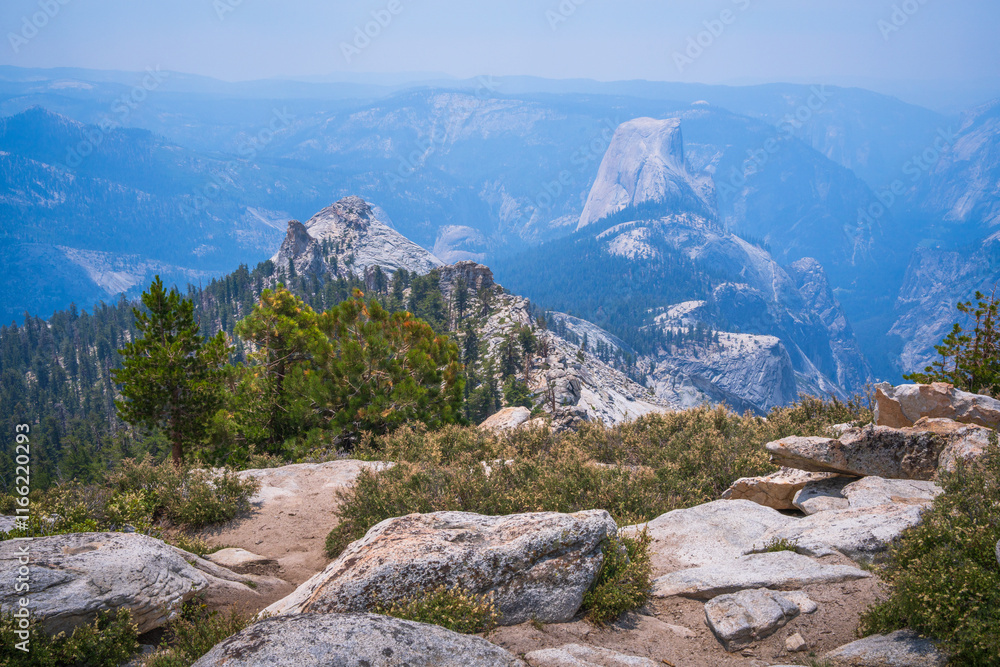 hiking to clouds rest in yosemite, california, usa
