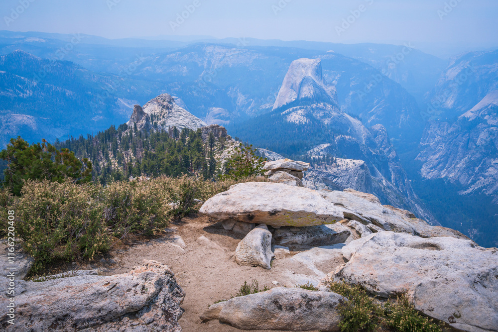 hiking to clouds rest in yosemite, california, usa