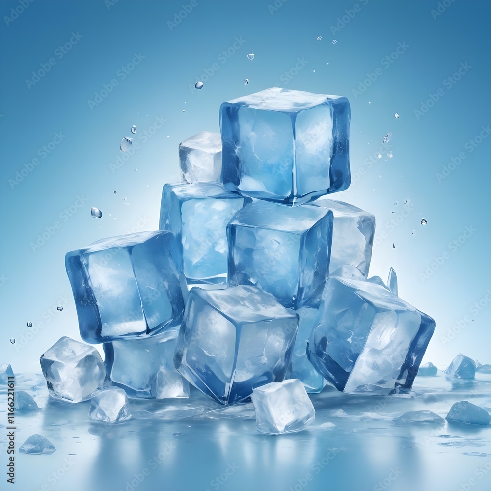 ice cubes isolated on white background ice cubes isolated on white background