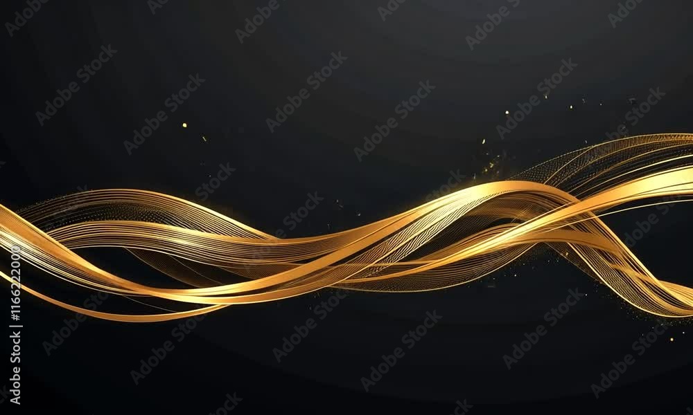 Elegant Golden Waves Abstract Background Design