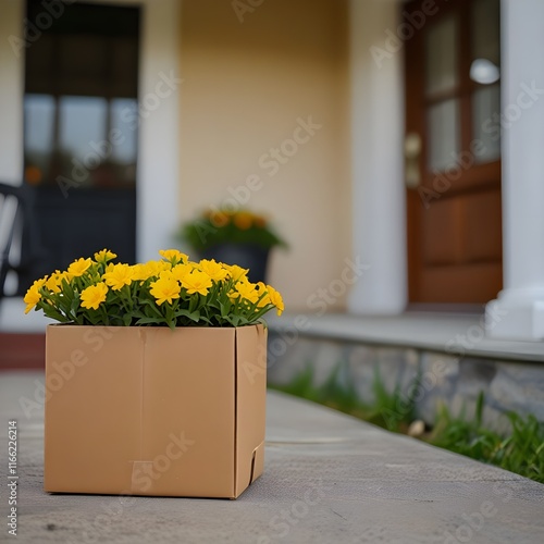 yellow flowers on the windowsill
