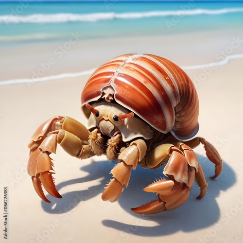 red crab on the beach