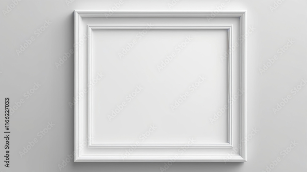 AI generative. 3d frame border design minimalist style white rectangle on white background. 156 AI generative. 3d frame border design minimalist style white rectangle on white background. 156