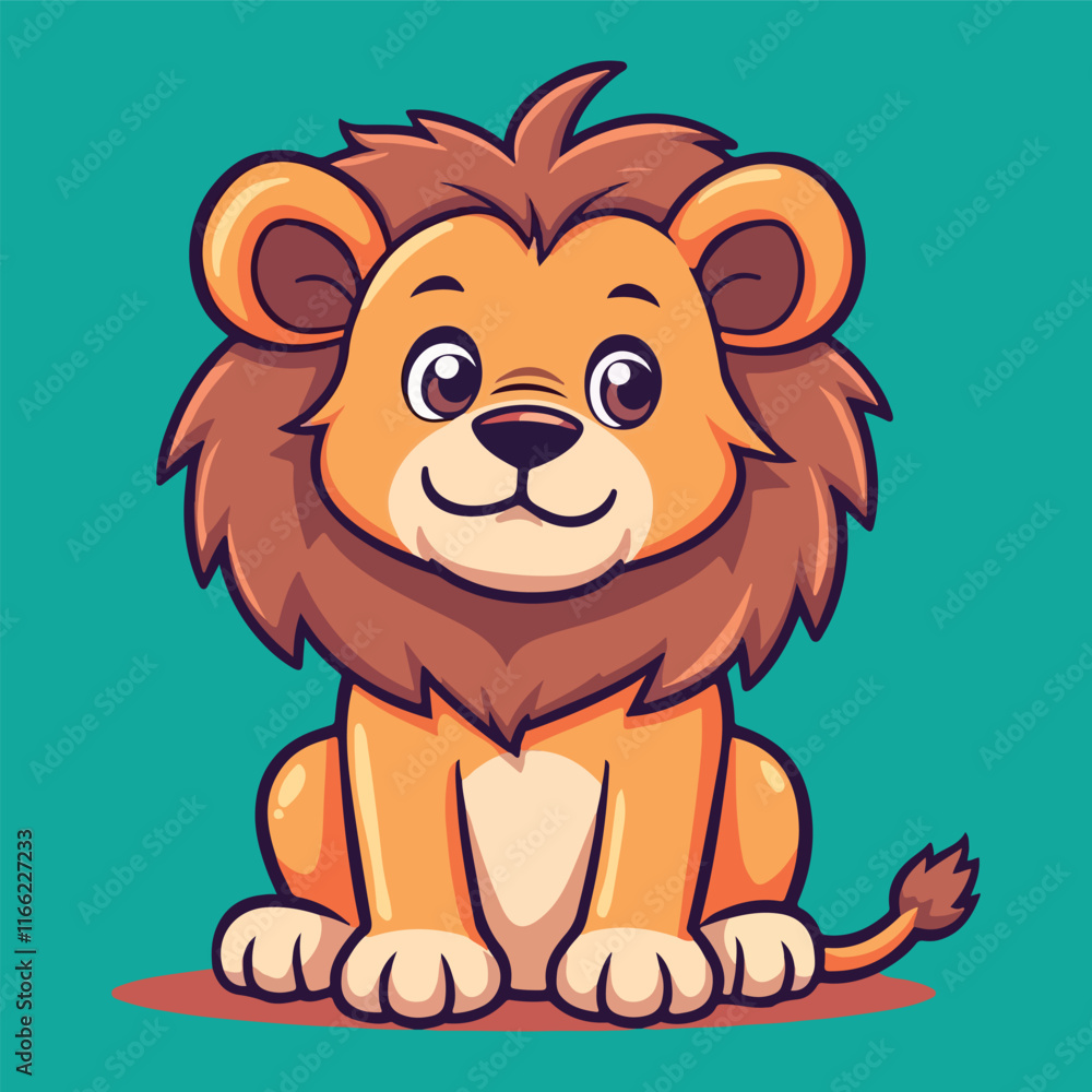 Fototapeta premium Logo vector adorable lion