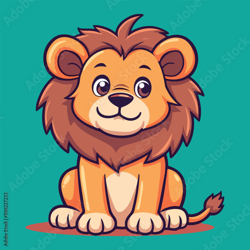 Logo vector adorable lion
 photo