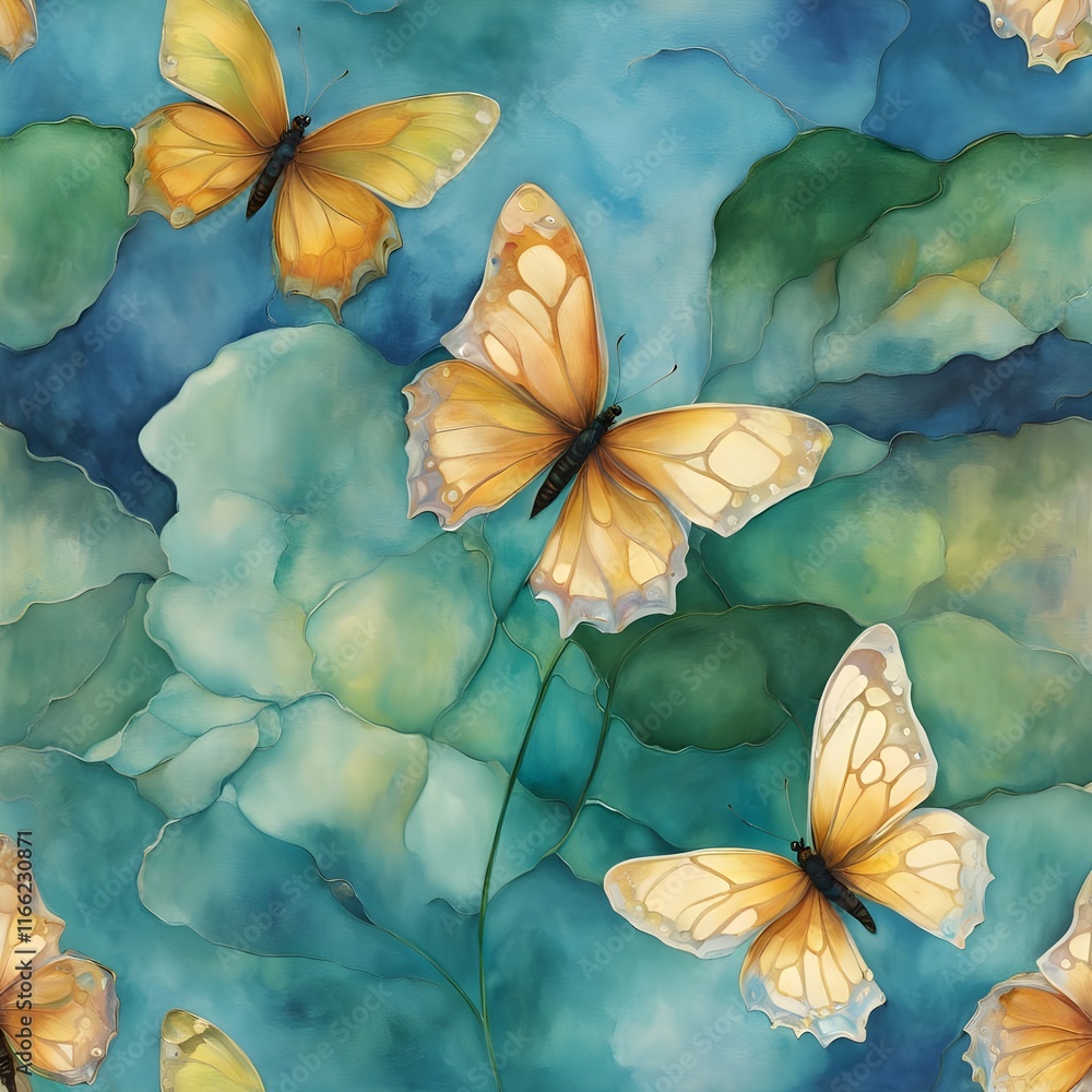 watercolor background with butterflies watercolor background with butterflies