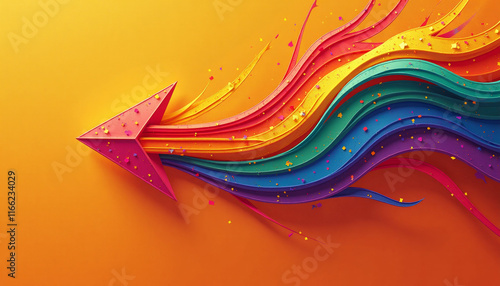 Dynamic Rainbow Arrow Graphic Design