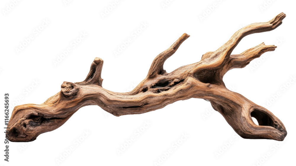 Fototapeta premium Old tree branch transparent background