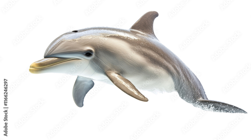 Fototapeta premium Dolphin jumping transparent background