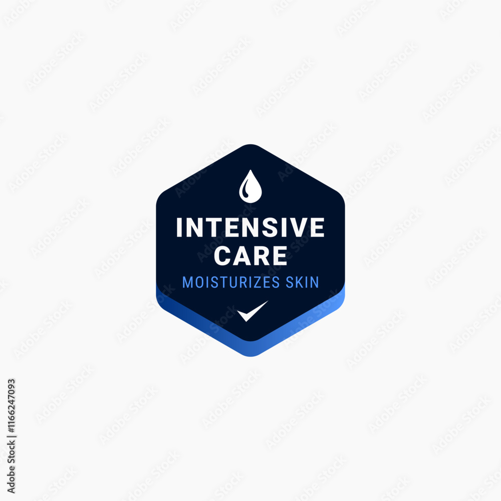 Intensive care label design vector isolated. Simple Intensive care label for product design element. Intensive care label for packaging design element. Intensive care label design vector isolated. Simple Intensive care label for product design element. Intensive care label for packaging design element.