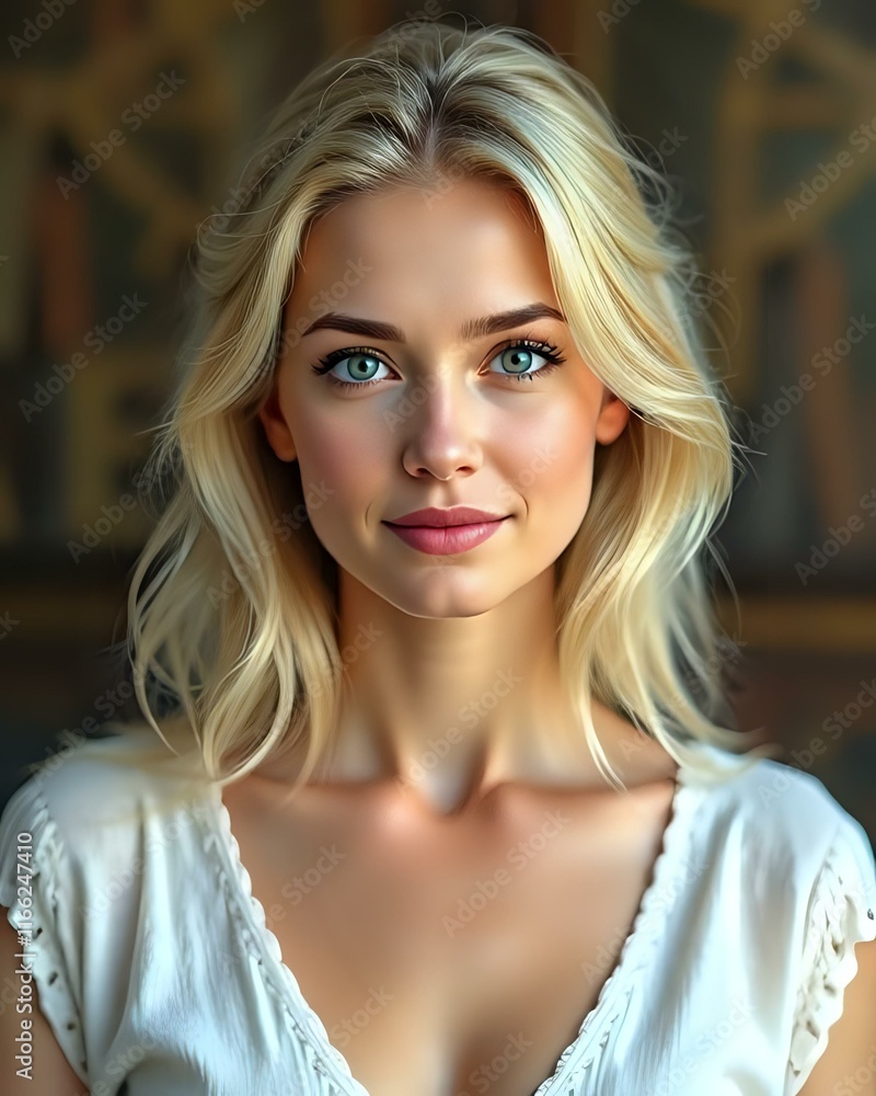 image d'une femme blanche avec les yeux bleus et les cheveux blonds image d'une femme blanche avec les yeux bleus et les cheveux blonds