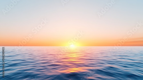 Serene sunset over calm ocean waters.