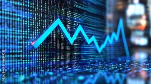 Wallpaper Mural Fluctuating digital stock market graph. Torontodigital.ca
