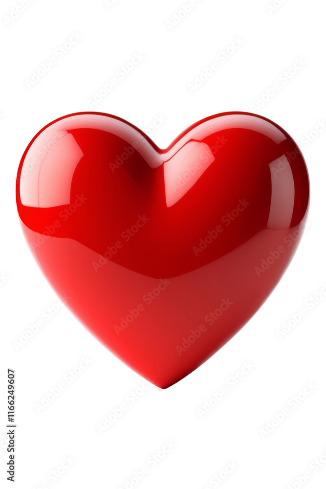 A 3D Red Heart isolated on white background A 3D Red Heart isolated on white background
