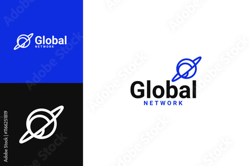 creative global network iconic logo design vector inspiration with outline, futuristic and modern styles. simple global circle symbol logo vector design template