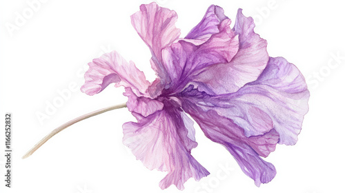 Fototapeta Naklejka Na Ścianę i Meble -  Elegant purple watercolor flower with delicate petals and soft hues