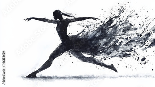 Dynamic dancer in motion, showcasing graceful movement and fluidity photo