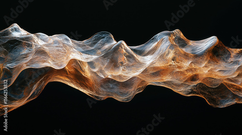 Abstract 3D Flowing Liquid-Like Wave Textures in Copper, Brown, and Champagne Gradient background wallpaper