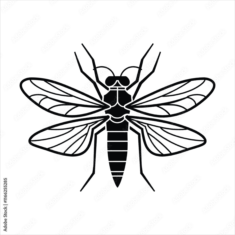 Insect Vector Icon Black White Silhouette Insect Vector Icon Black White Silhouette