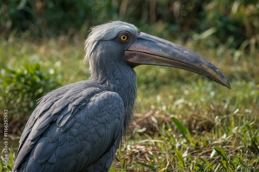 Obraz premium a shoebill bird in its natural environment