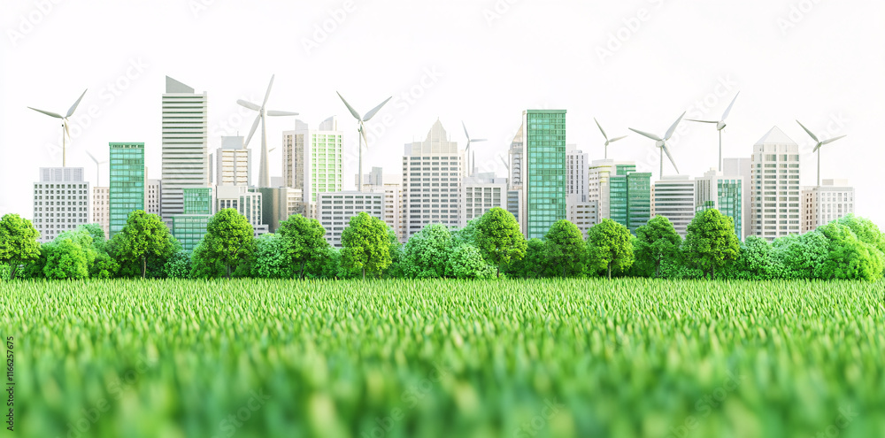 Green city concept , small green town with trees and grass
Green city concept , small green town with trees and grass