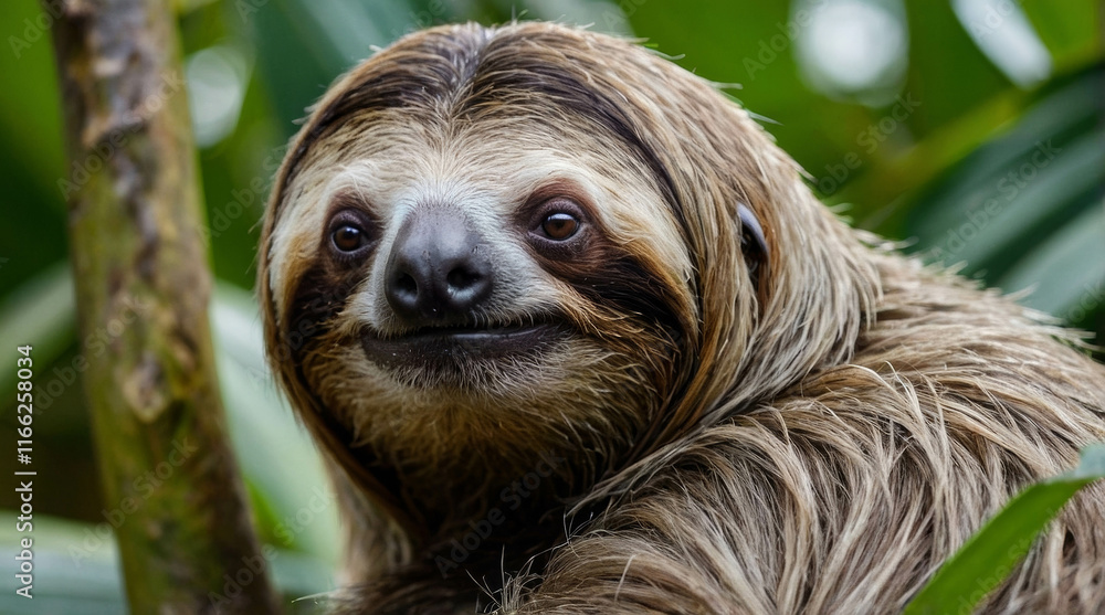 Naklejka premium a sloth in its natural environment