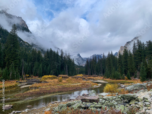 Cascade Canyon Trail in Grand Teton National Park, Wyoming USA photo