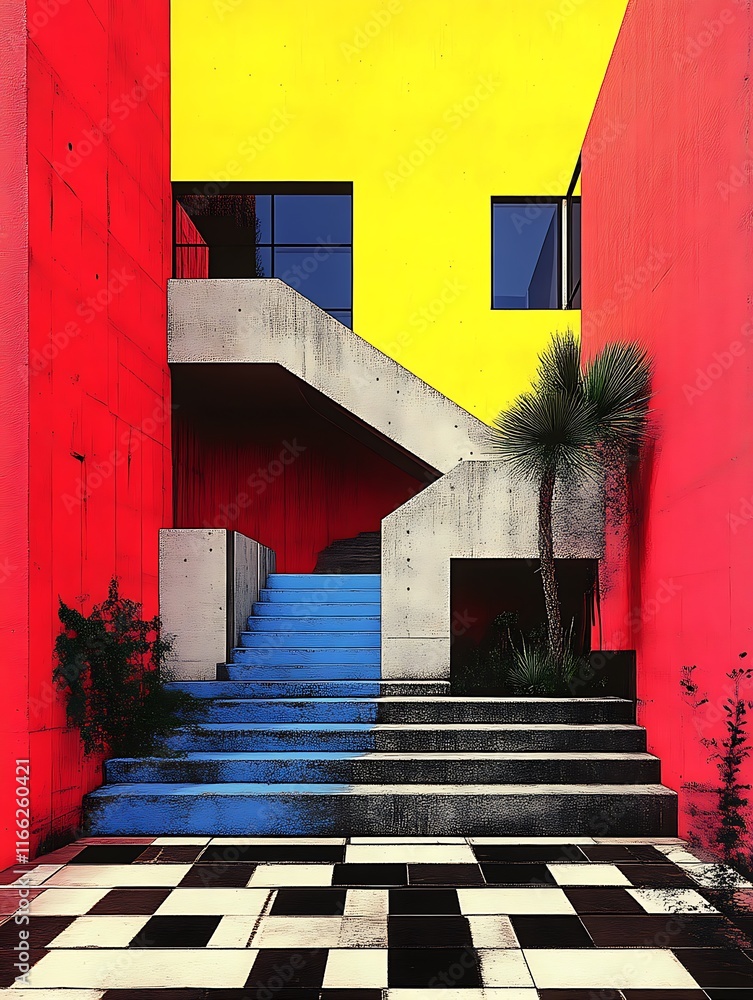 Abstract Staircase Design Modern Building Architecture