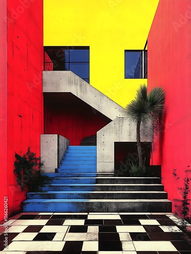 Obraz na płótnie Abstract Staircase Design Modern Building Architecture w salonie