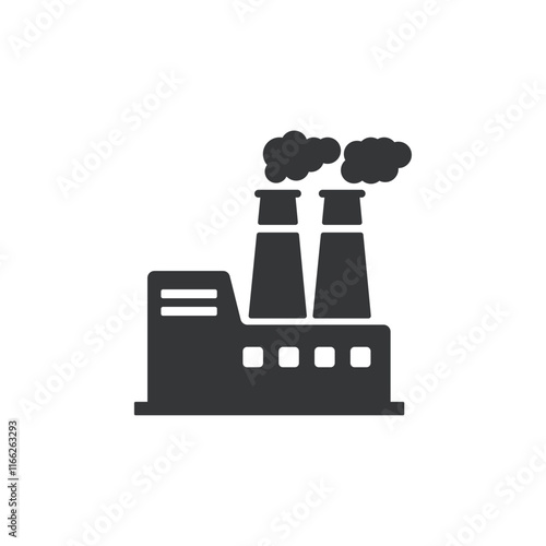 Factory flat glyph icon. Perfect pixel on transparent background