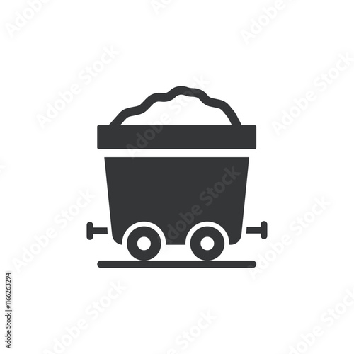 Coal flat glyph icon. Perfect pixel on transparent background