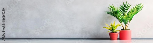 Wallpaper Mural Workspace, concrete flooring, vibrant plants Torontodigital.ca