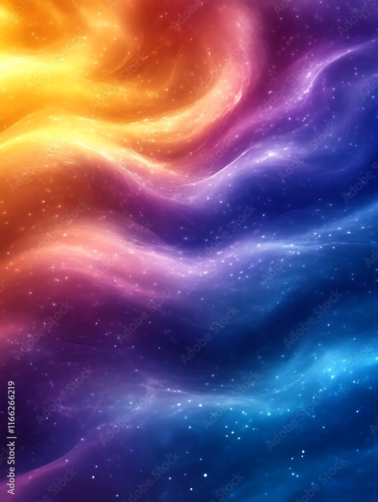 Abstract Cosmic Nebula Swirling Colors and Light