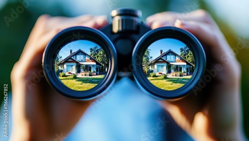 Finding Your Dream House: Binoculars Reveal Ideal Home and Garden