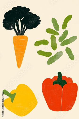 Colorful vegetables representing healthy eating and vegetarian lifestyle