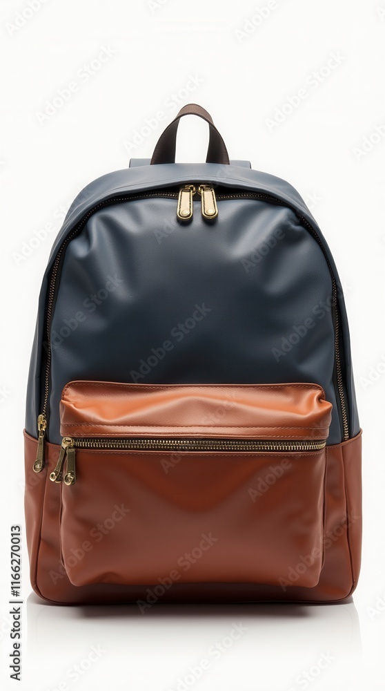 Naklejka premium Collection Of Classic Multi Pocket Backpacks Set In Different Colours Isolated On White Background