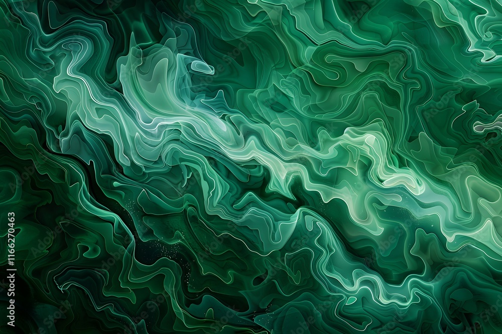 Abstract Green Swirl Pattern with Translucent Lines Abstract Green Swirl Pattern with Translucent Lines