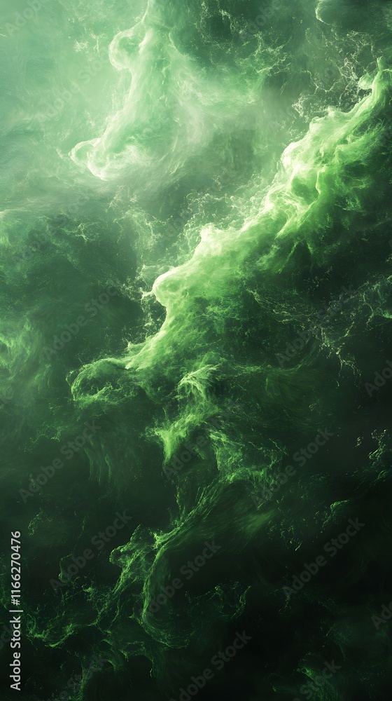 Abstract Green Swirling Pattern Image Abstract Green Swirling Pattern Image