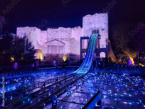 Photography amusement park at night
