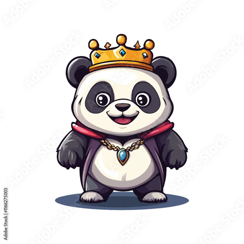 king panda cute mascot vector