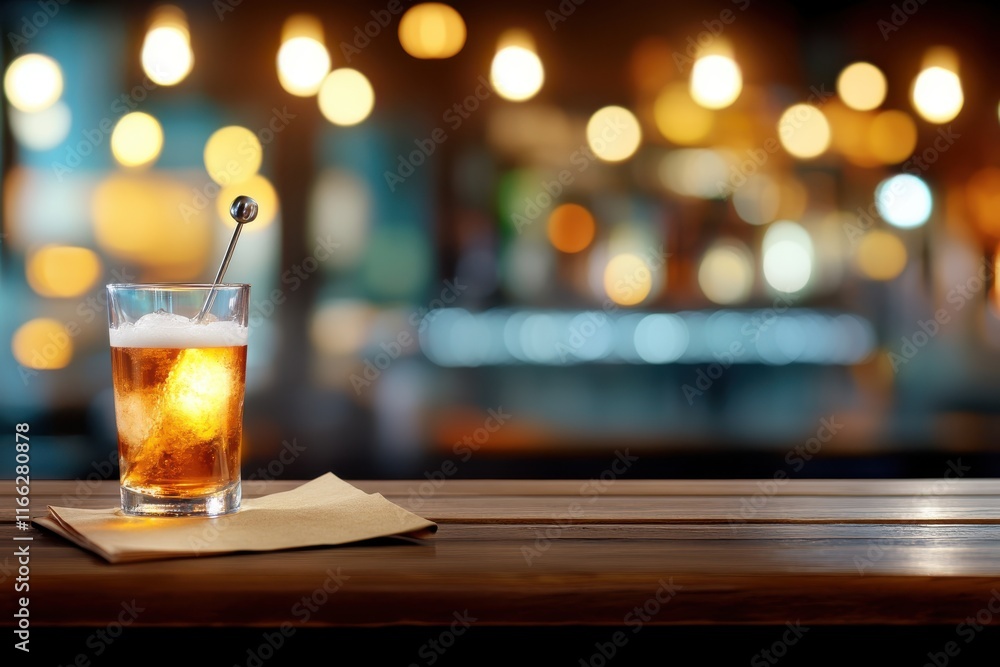 Enjoying a refreshing beverage in a cozy bar setting with glowing lights and a relaxed atmosphere Enjoying a refreshing beverage in a cozy bar setting with glowing lights and a relaxed atmosphere