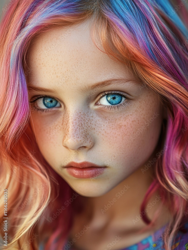 Child with colorful hair Child with colorful hair