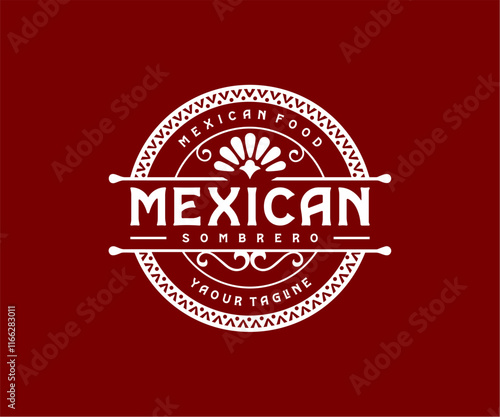 sombrero mexican restaurant logo vector photo