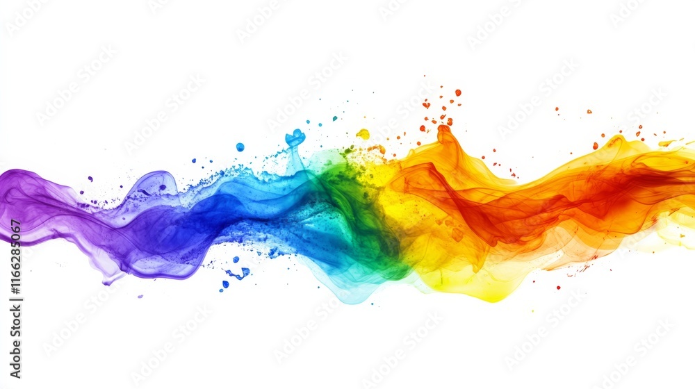 Vibrant Color Flow on White Background Vibrant Color Flow on White Background