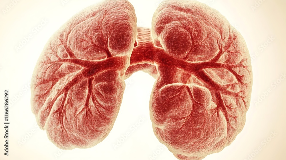 Detailed Anatomical Rendering of Human Lungs Detailed Anatomical Rendering of Human Lungs