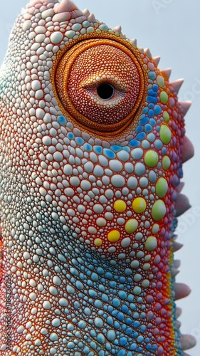 Wallpaper Mural Close-up view of a vibrant lizard showcasing intricate patterns and textures in bright colors and unique forms Torontodigital.ca