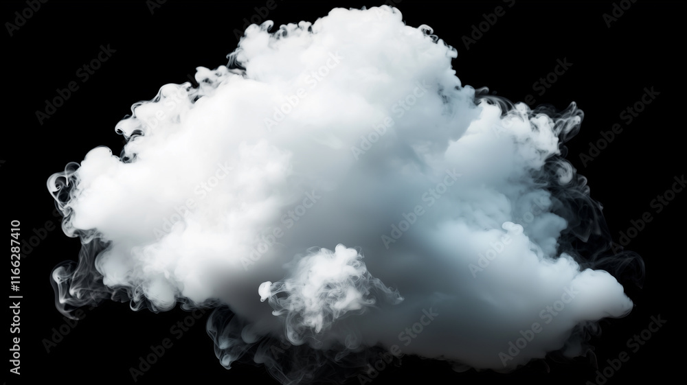 Ethereal white smoke cloud on black background
Ethereal white smoke cloud on black background