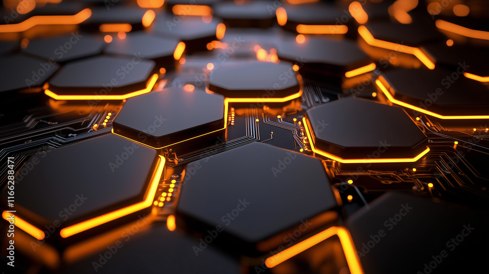 Abstract glowing hexagonal circuit design background
Abstract glowing hexagonal circuit design background
