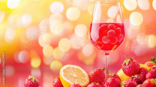 Half-filled wine glass resting beside a variety of fresh fruits, symbolizing balance and enjoyment in life's simple pleasures.